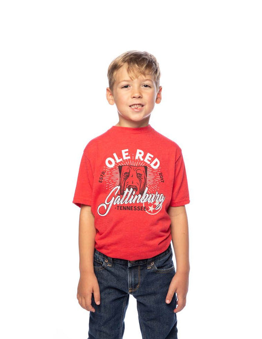 Ole Red Gatlinburg Unisex Youth Burst T-Shirt - RED / LG - KIDS APPAREL