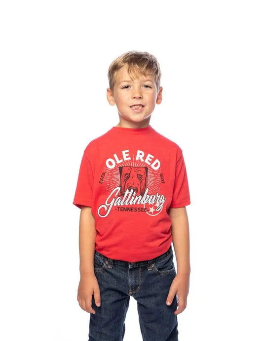 Ole Red Gatlinburg Unisex Youth Burst T-Shirt - RED / LG - KIDS APPAREL