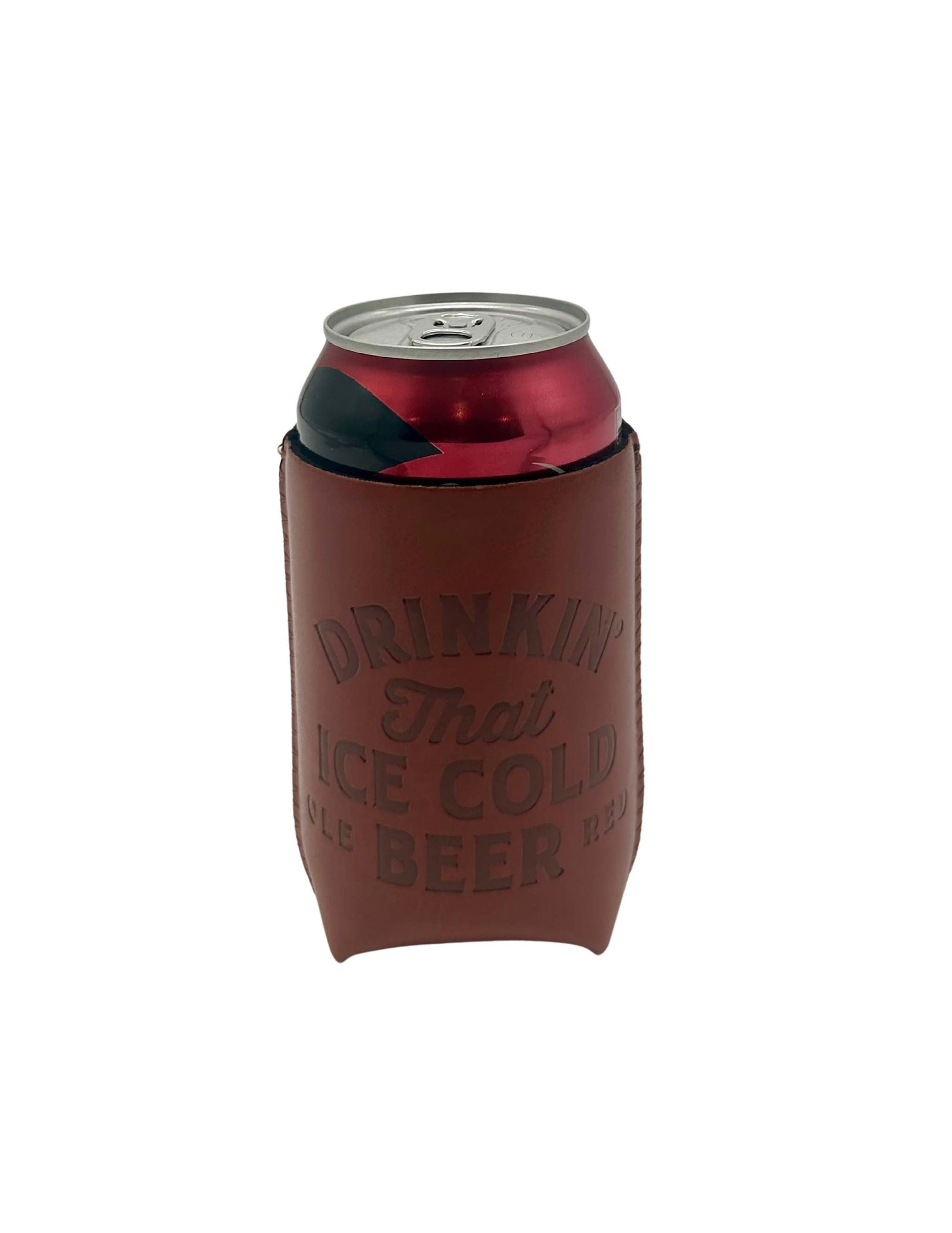 Ole Red Ice Cold Beer Faux Leather Koozie - DRINKWARE