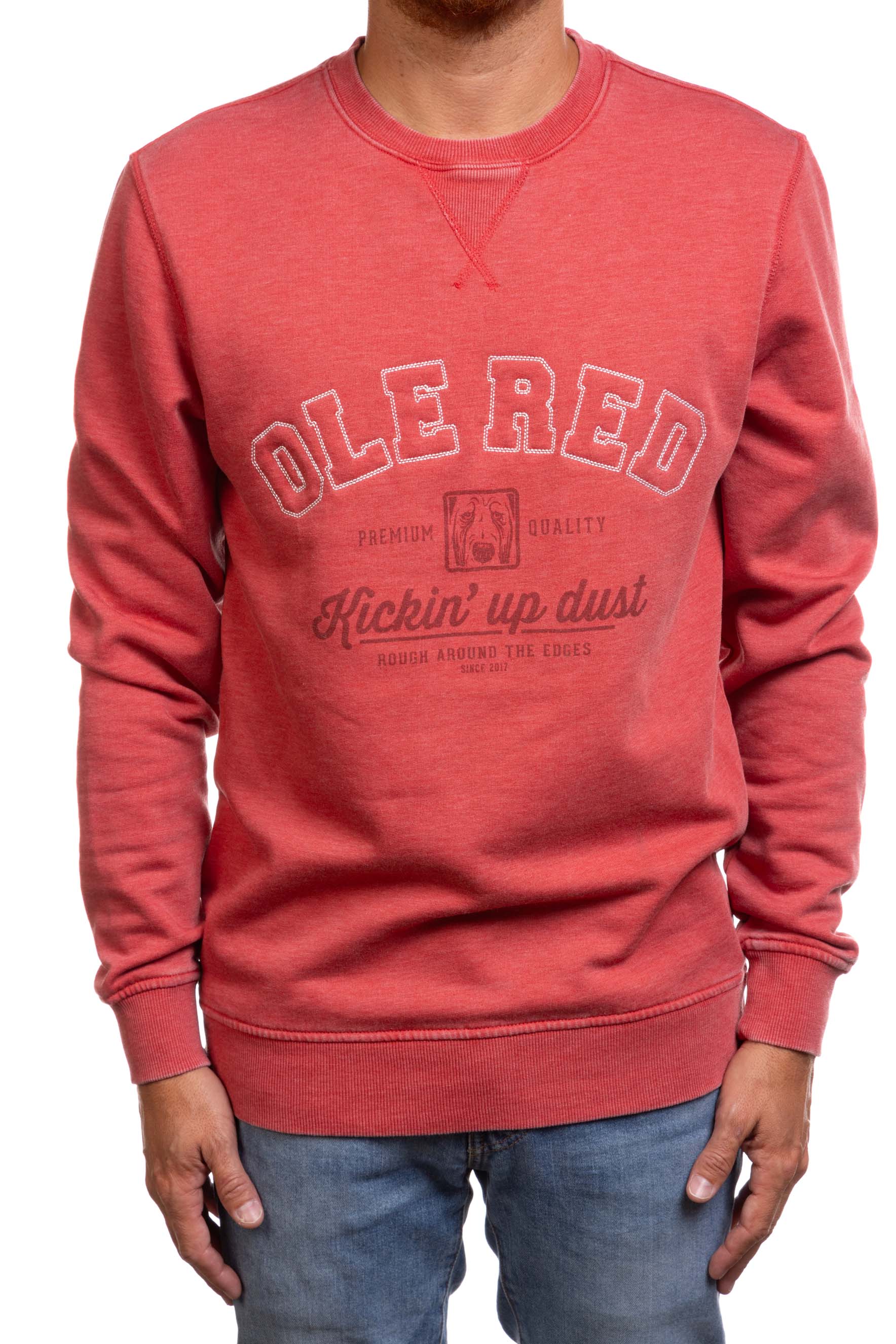 Ole Red Kickin Up Dust Crew Sweatshirt - RED / 2XL - FLEECE