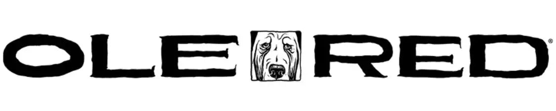 Ole red logo with dog design and red accent.