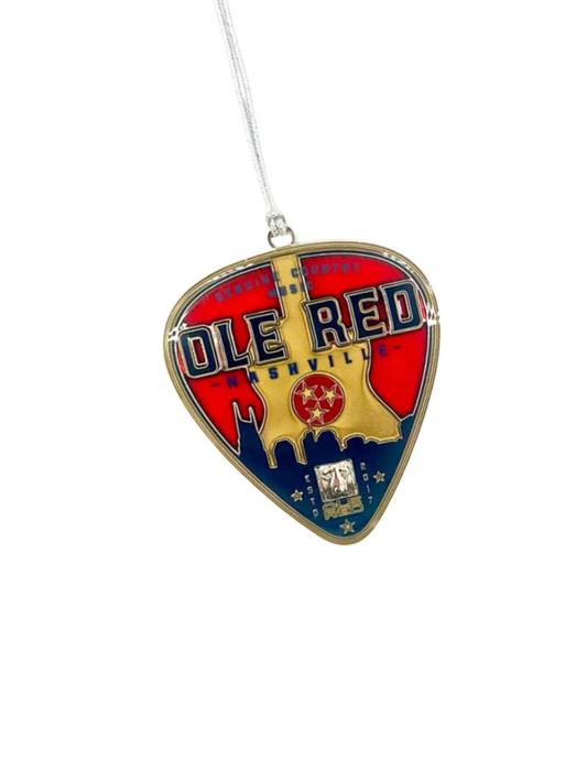 Ole Red Nashville Guitar Pick Stained Glass Ornament - ORNAMENTS