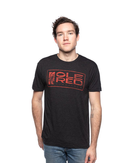 Black short sleeve shirt with red Ole Red Nashville logo -men