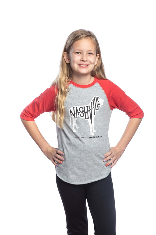 Ole Red Nashville Youth Dog Raglan - KIDS APPAREL