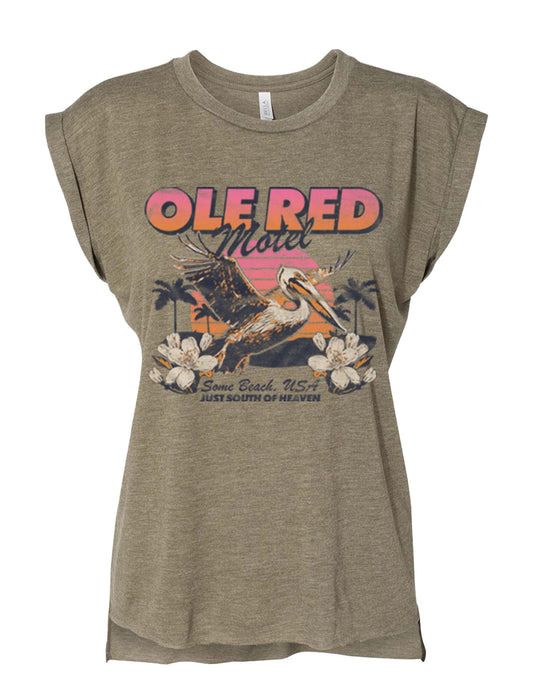 Ole Red Orlando Beach Motel Rolled Sleeve Tee - S/S