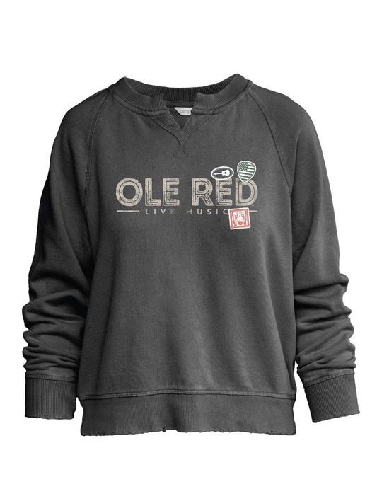 Ole Red Outfitters Live Music Women’s Washed Crew - FLEECE