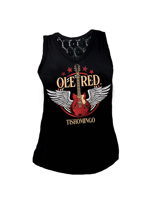 Ole Red Tishomingo Bling Wing Guitar Lace Tank - TANKS