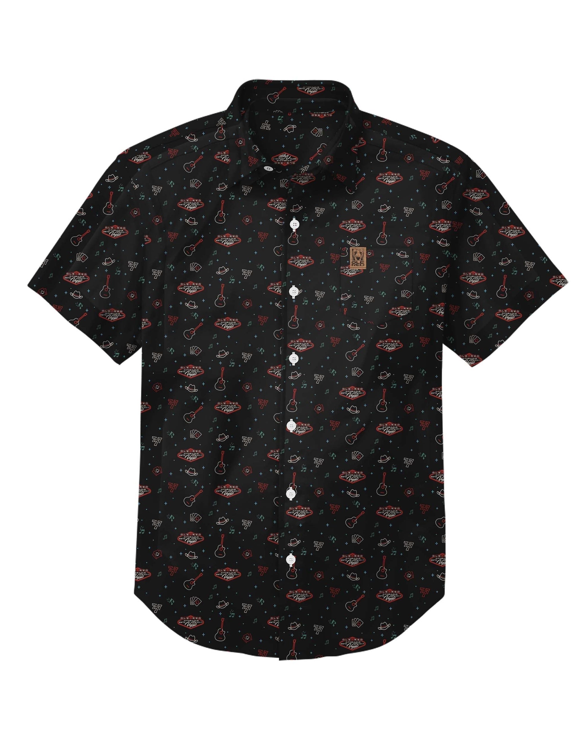 Ole Red Vegas Button Down Camp Shirt - S/S