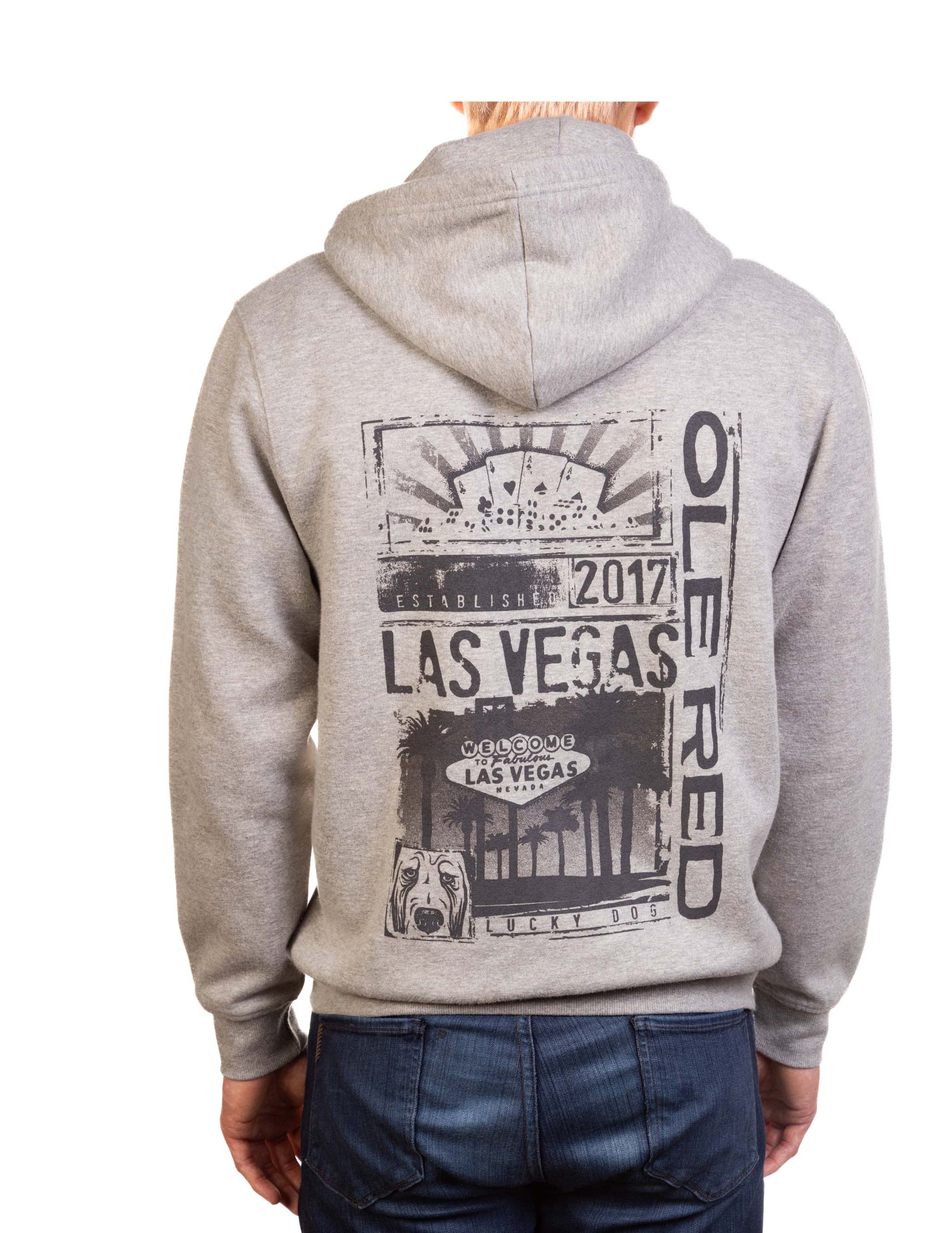 Ole Red Vegas Collage Zip Up Hoodie - GRAY / SM - FLEECE