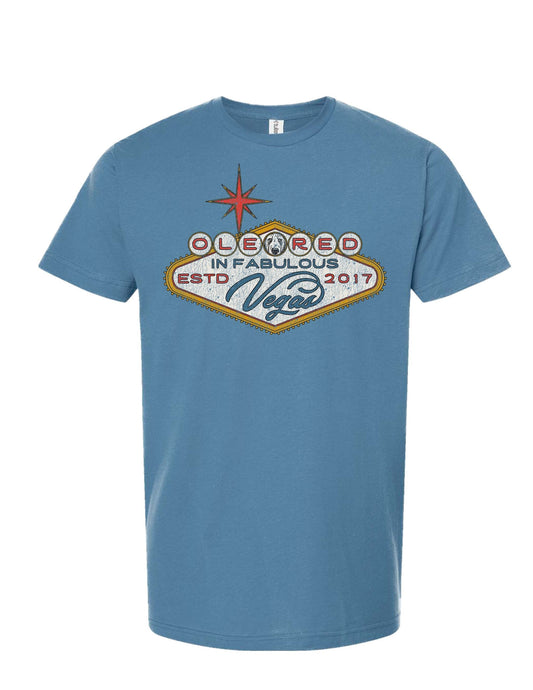 Ole Red Vegas Fabulous Sign T-Shirt - BLUE / SM - S/S