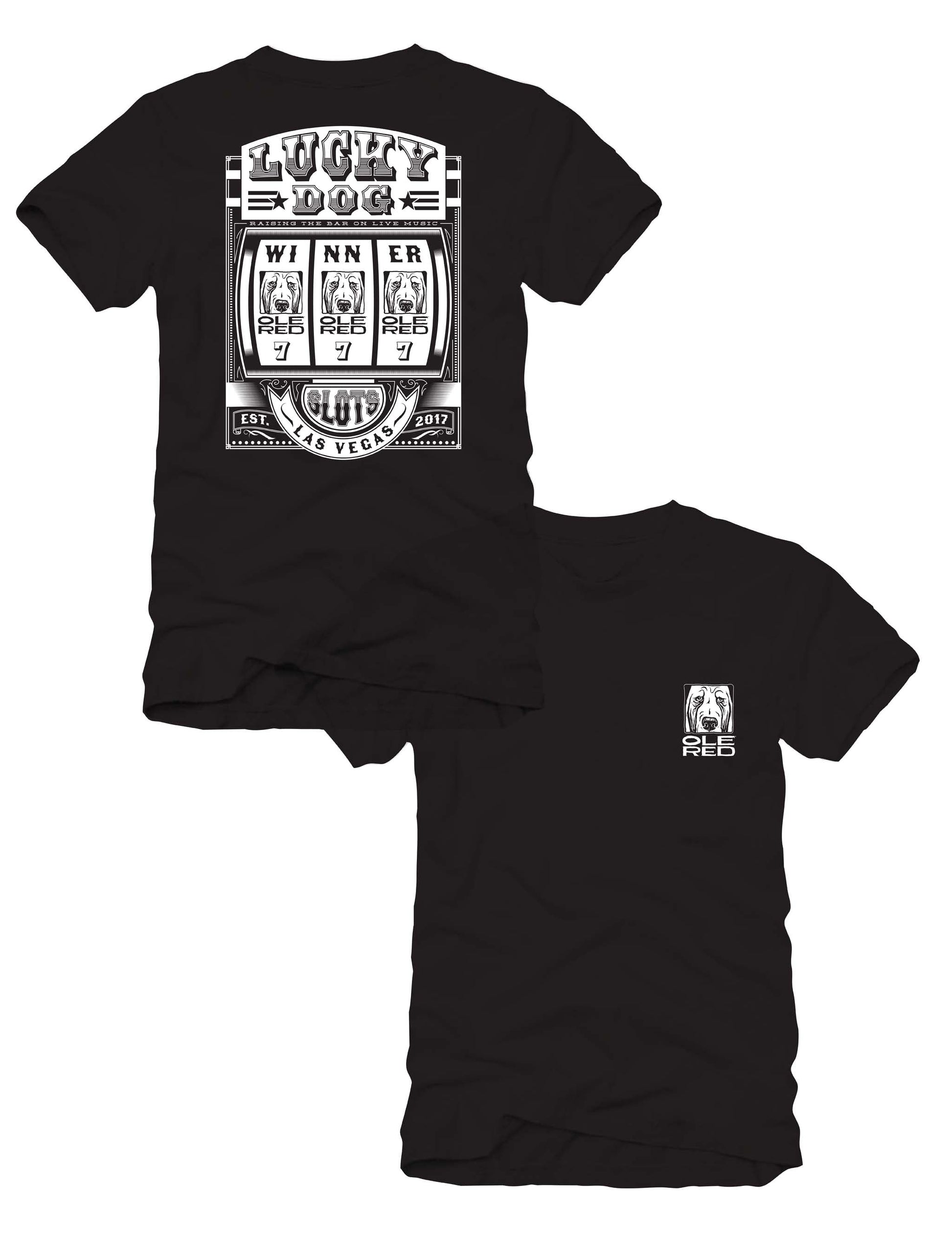Ole Red Vegas Lucky Dog Slots T-Shirt - BLACK / SM - S/S
