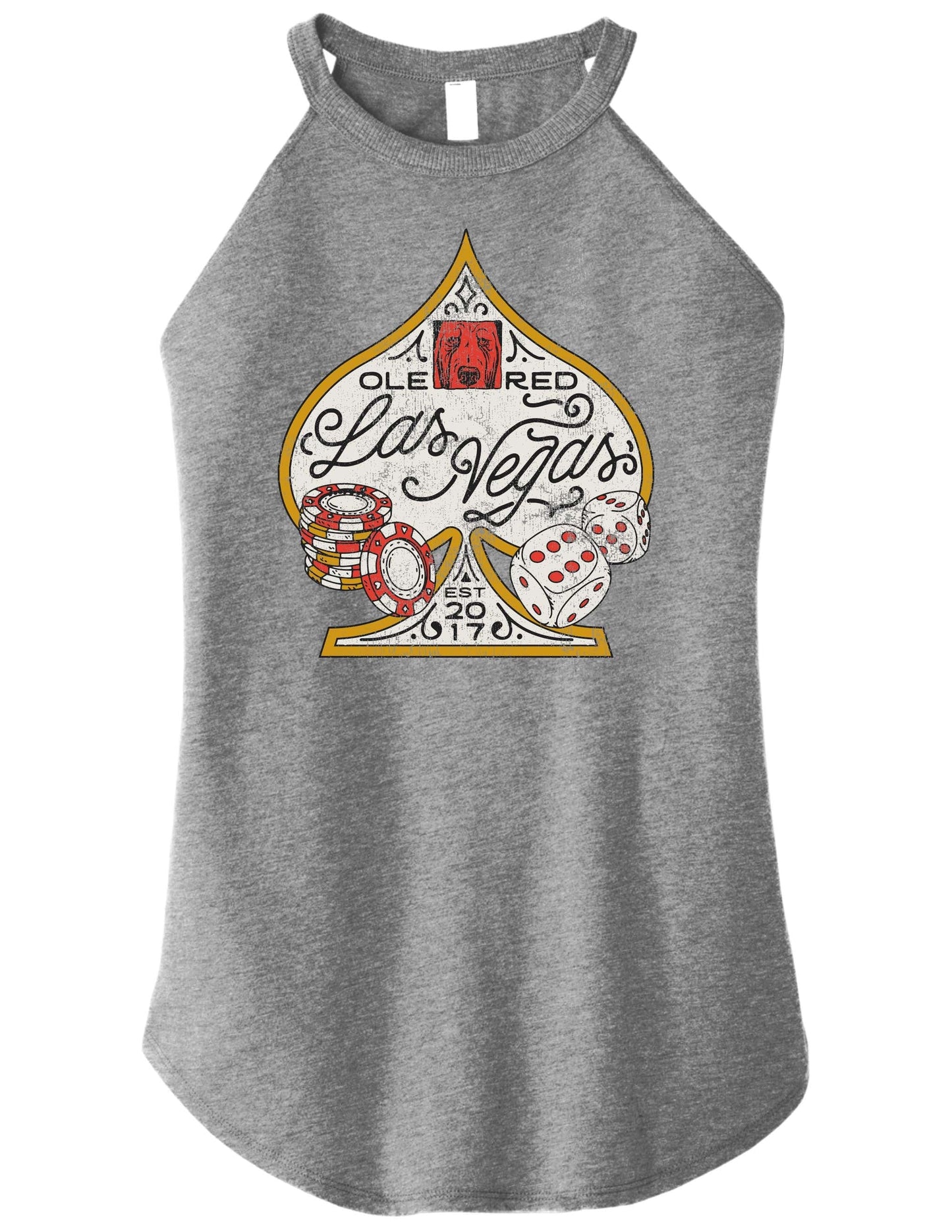 Ole Red Vegas Spade Tank - GRAY / XS - TANKS