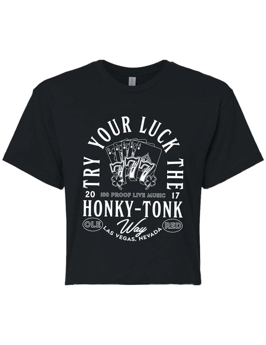 Ole Red Vegas Try Your Luck Boxy T-Shirt - BLACK / SM - S/S
