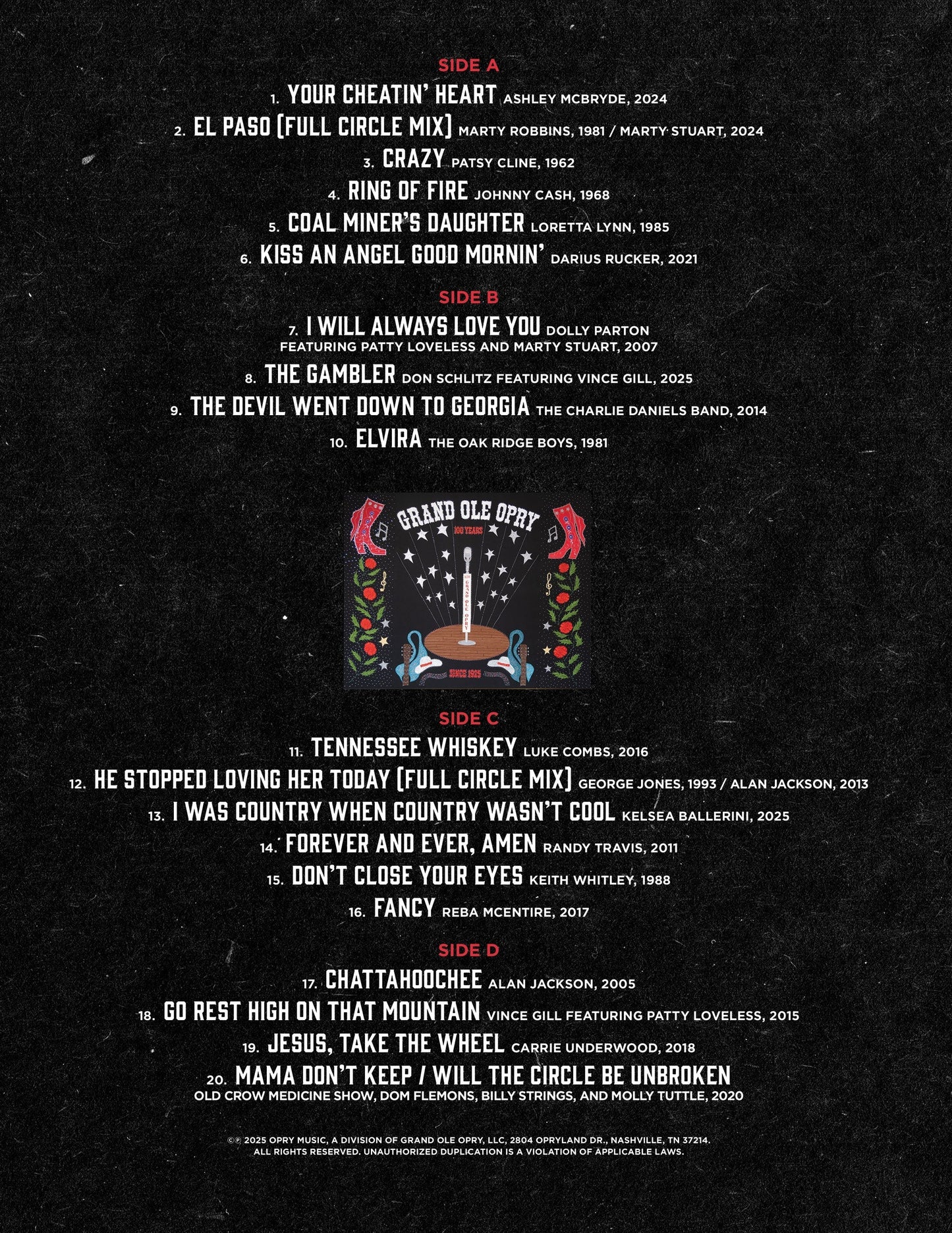 Opry 100: Country’s Greatest Songs CD - CDS