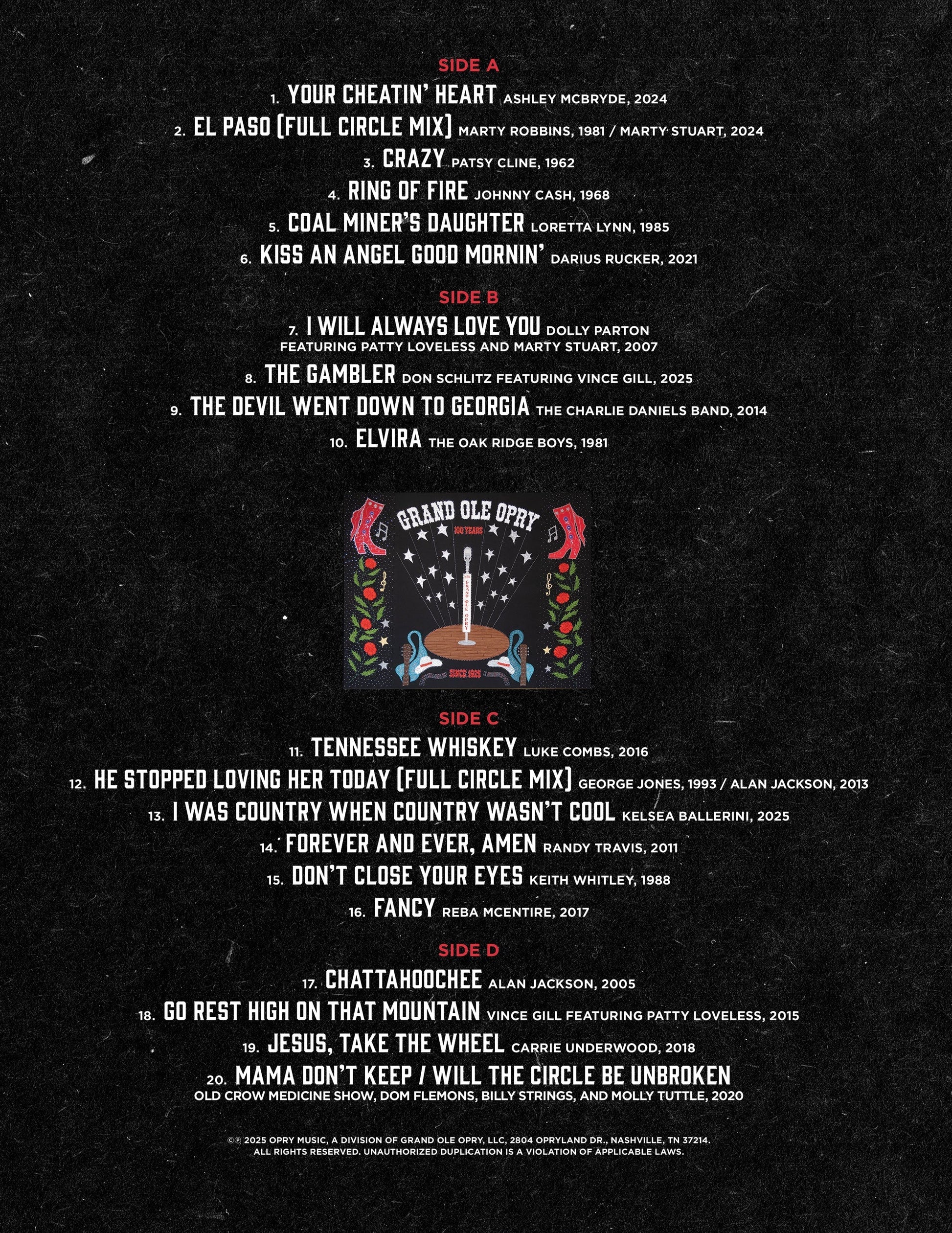 Opry 100: Country’s Greatest Songs CD - CDS