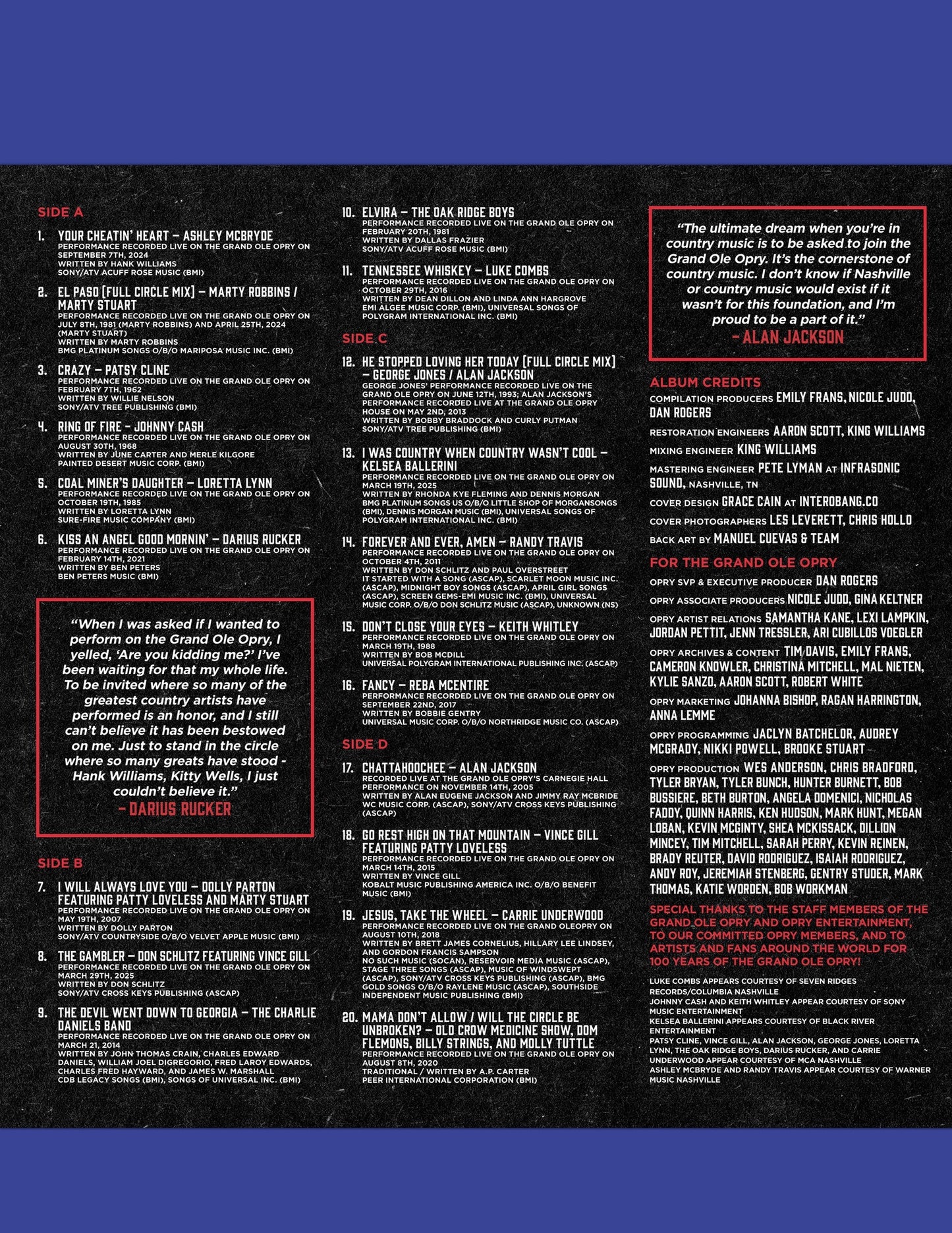 Opry 100: Country’s Greatest Songs LP - LPS