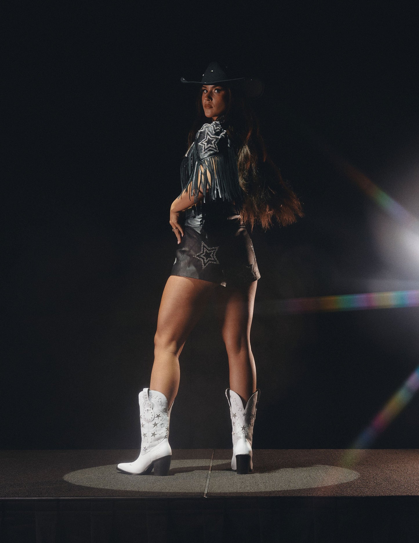 Opry 100 Exclusive Rhine Stone Milestone White Calf Boot - FOOTWEAR