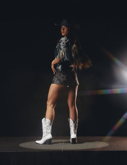 Opry 100 Exclusive Rhine Stone Milestone White Calf Boot - FOOTWEAR