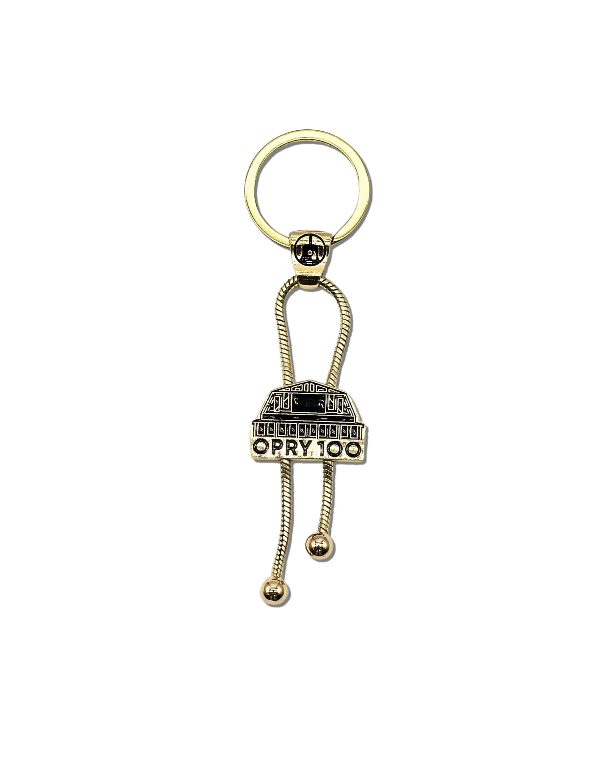 Opry 100 Gold Metal Rope Slider Keychain - OpryShop