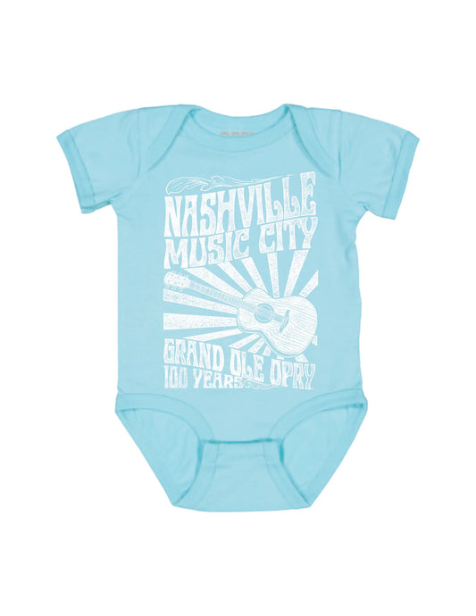 Opry 100 Infant Sunburst Guitar Onesie - KIDS APPAREL