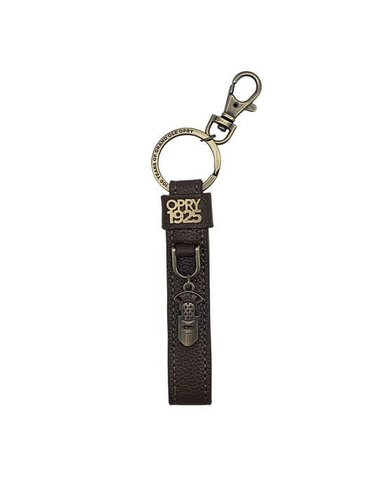 Opry 100 Microphone Faux Leather Strap Keychain - SOUVENIRS