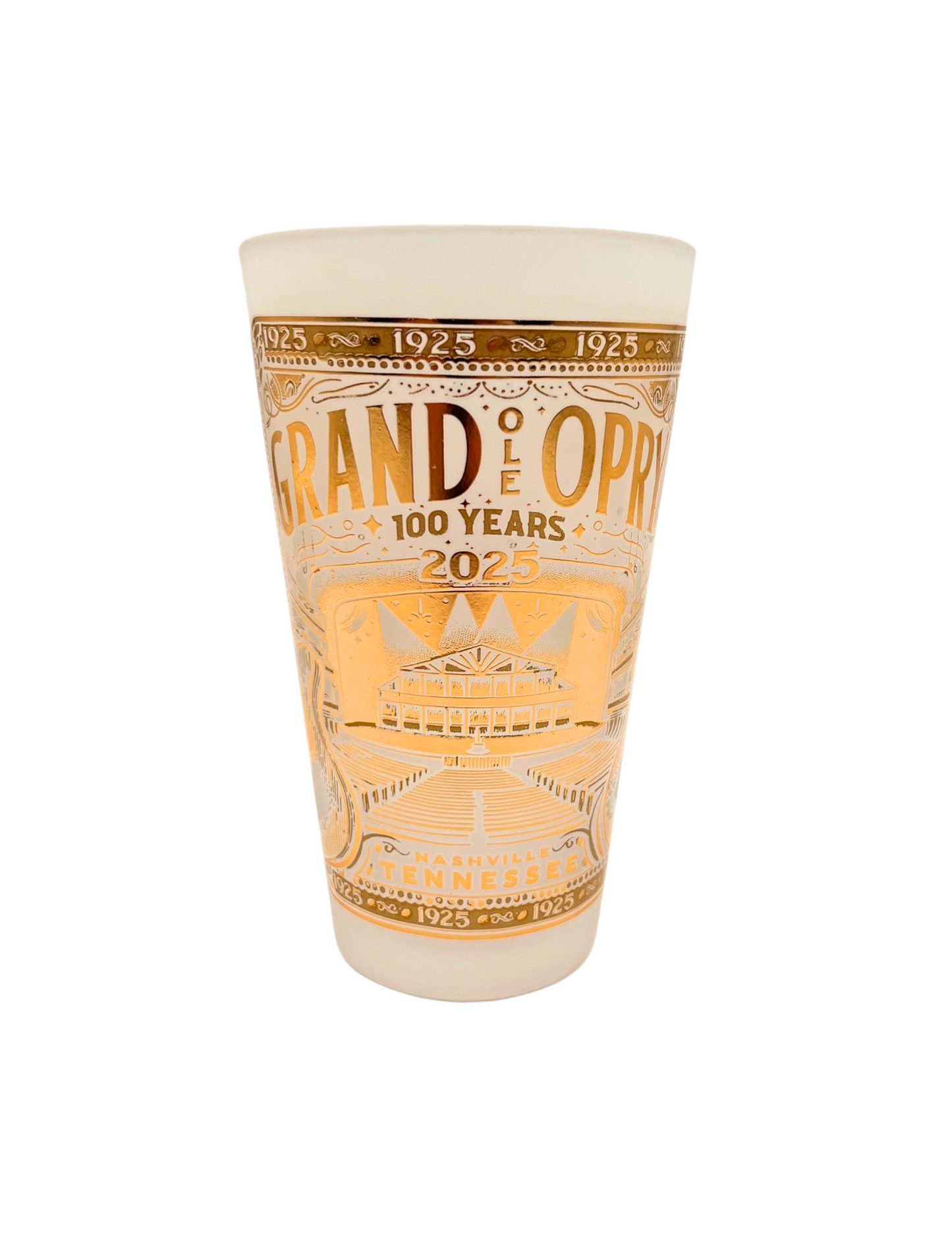 Opry 100 Milestone Gold Foil Pint Glass - DRINKWARE