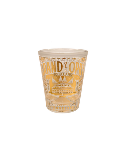 Opry 100 Milestone Gold Foil Shot Glass - DRINKWARE