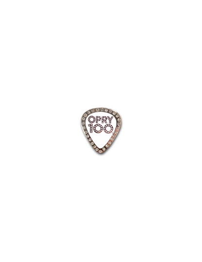 Opry 100 Rhinestone Guitar Pick Pin - JEWELRY