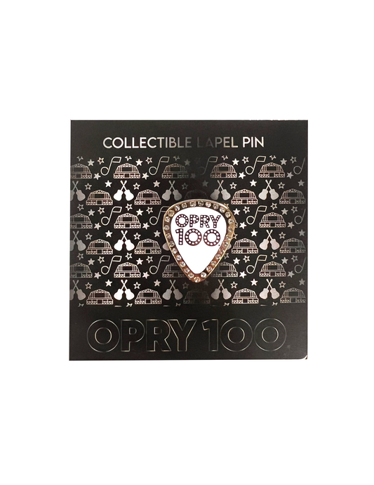 Opry 100 Rhinestone Guitar Pick Pin - JEWELRY