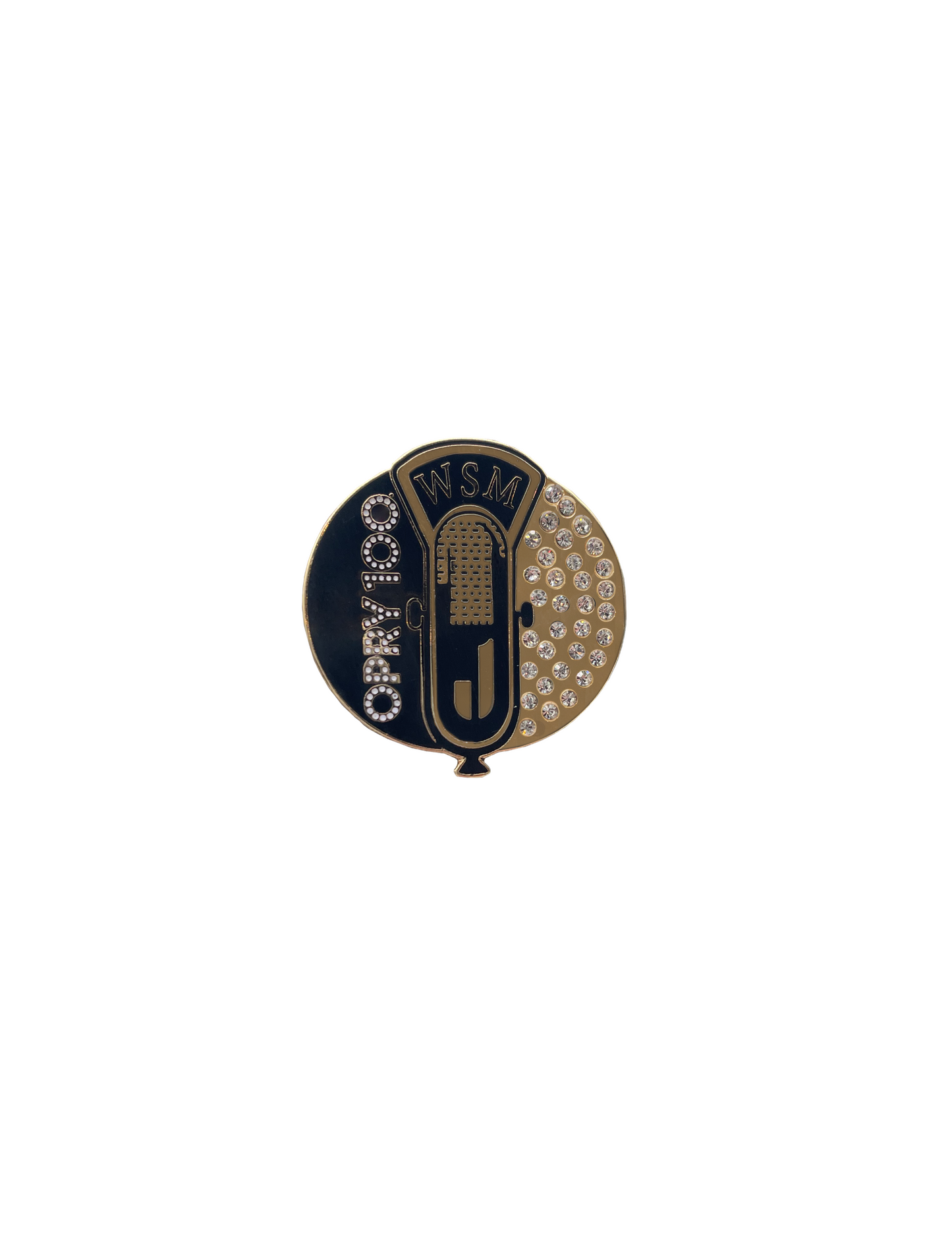 Opry 100 Rhinestone WSM Mic Pin - JEWELRY