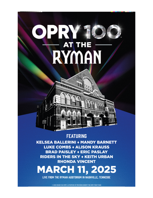 Opry 100 Show at the Ryman - Lineup Poster for 03/11/25 - POSTERS Item Subclass