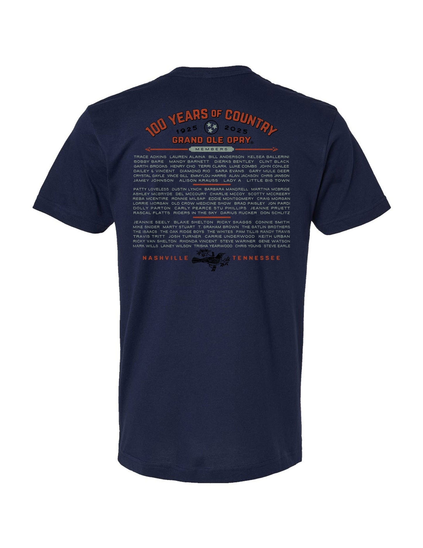 Opry 100 Songbird Member List T-Shirt - CREWS