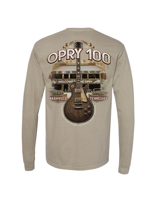 Opry 100 Tonal Building Long Sleeve T Shirt CREWS