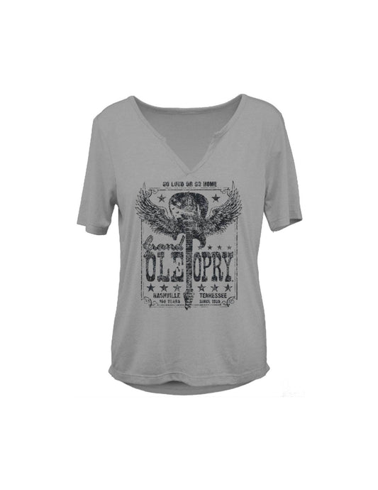 Opry 100 Women’s Play It Loud V-Notch T-Shirt - CREWS