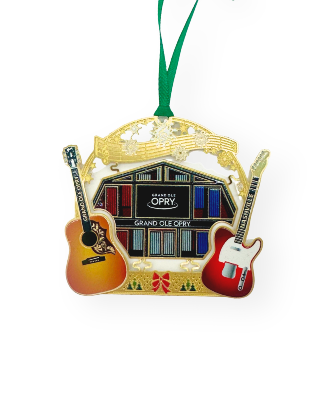 Opry Barn Guitar Gold Plated Ornament - ORNAMENTS