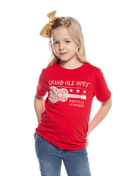 Opry Blame it on My Roots Youth T-Shirt - RED / LG - KIDS APPAREL