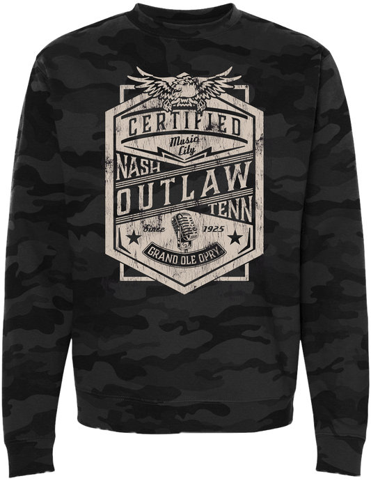 Opry Certified Outlaw Camo Crew - FLEECE