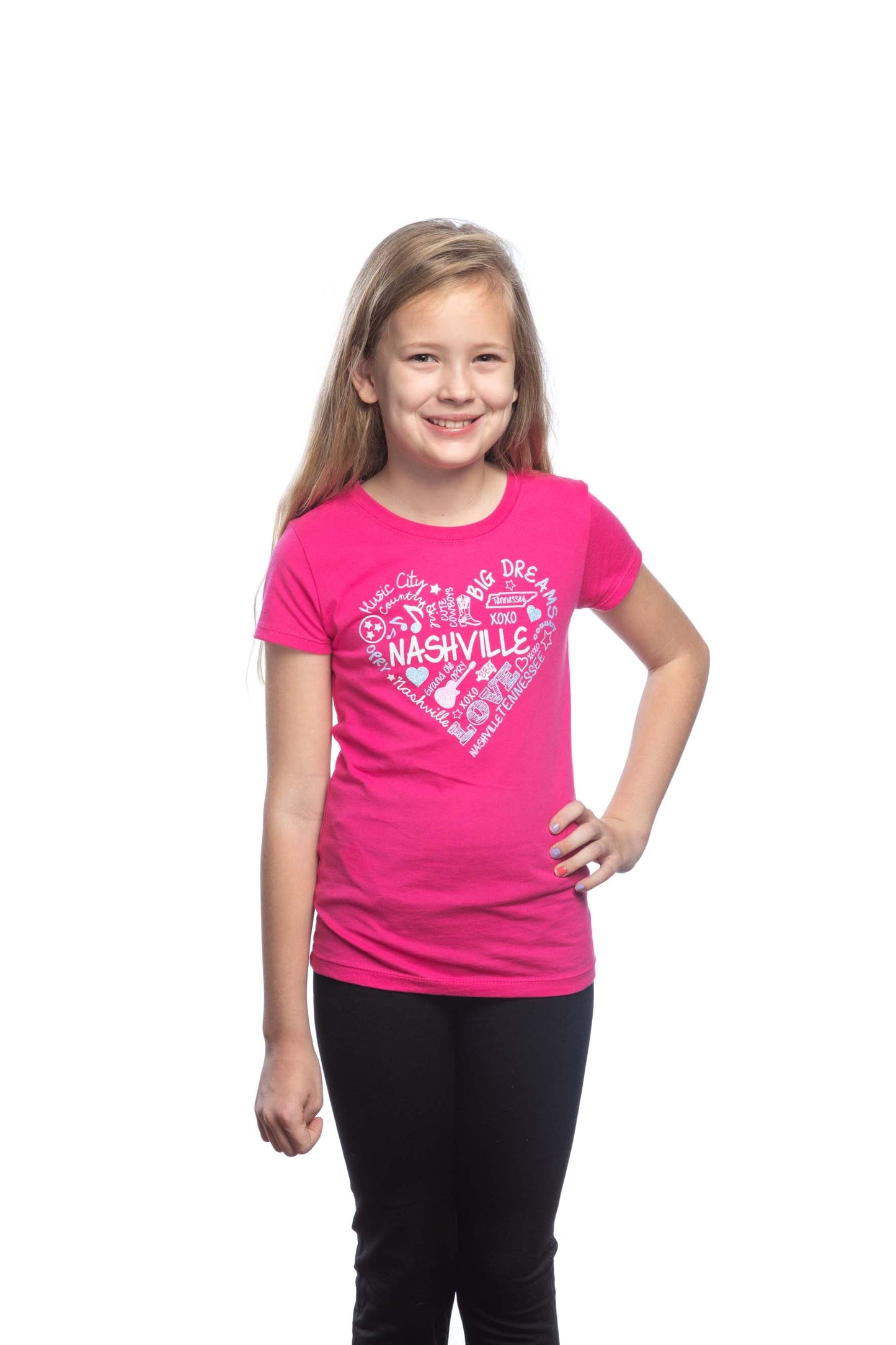 Opry Doodle Heart T-Shirt - RASPBERRY / SM - KIDS APPAREL