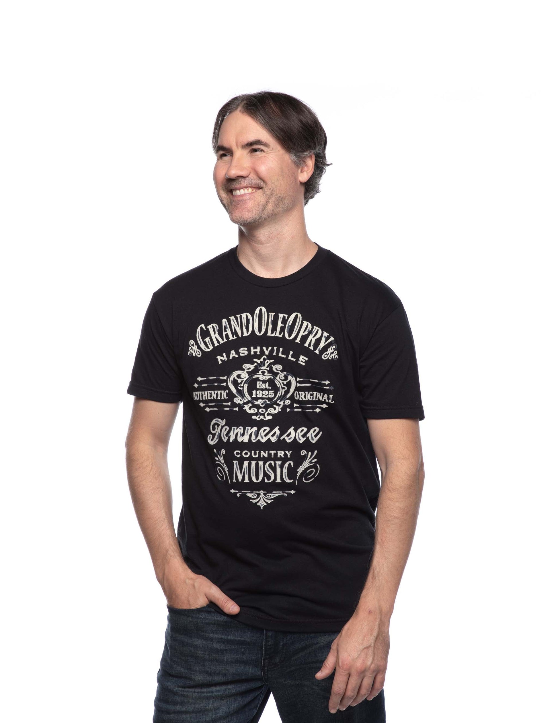 Opry Flocked Label Black T-Shirt - S/S