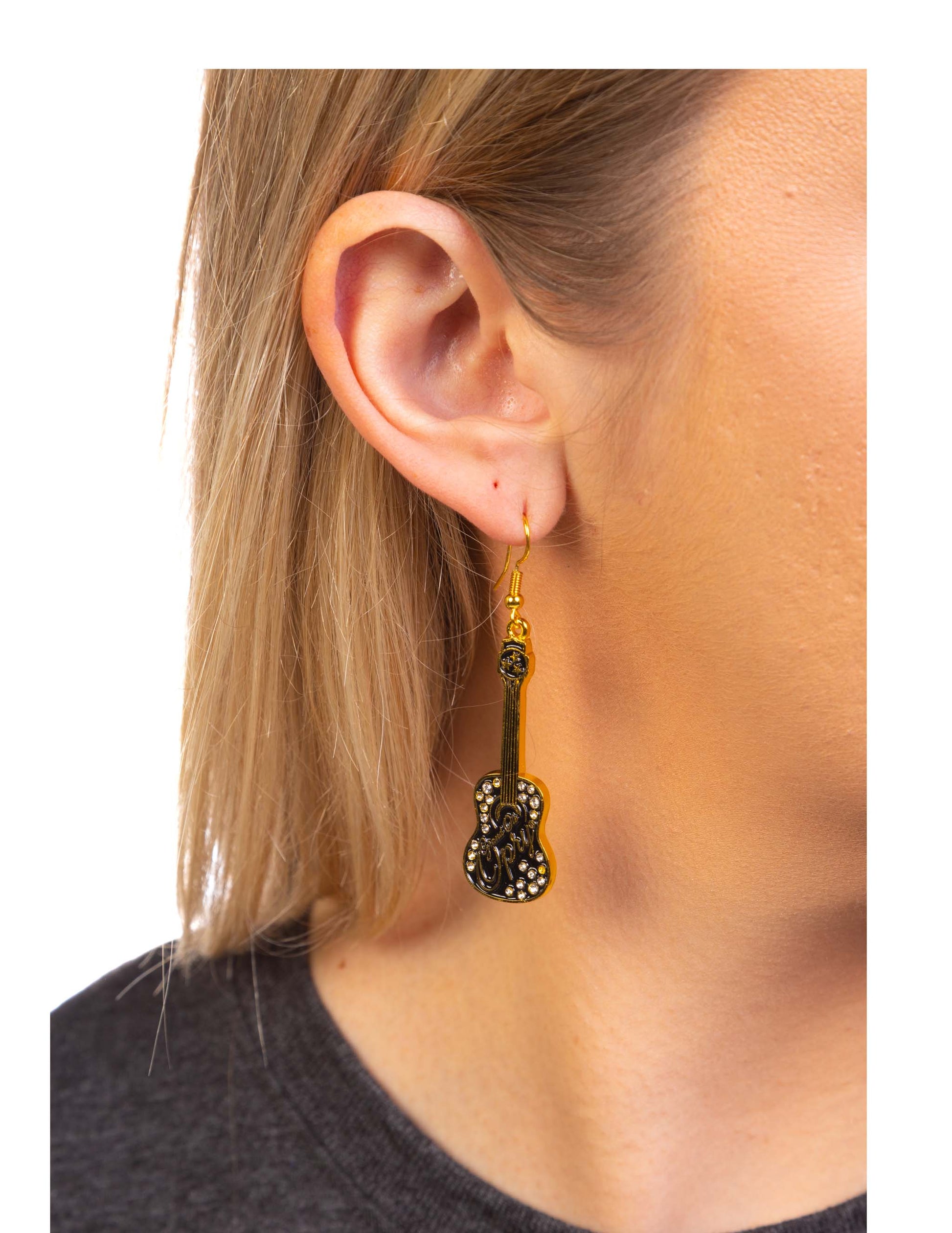 Opry Guitar Bling Dangle Earrings - JEWELRY