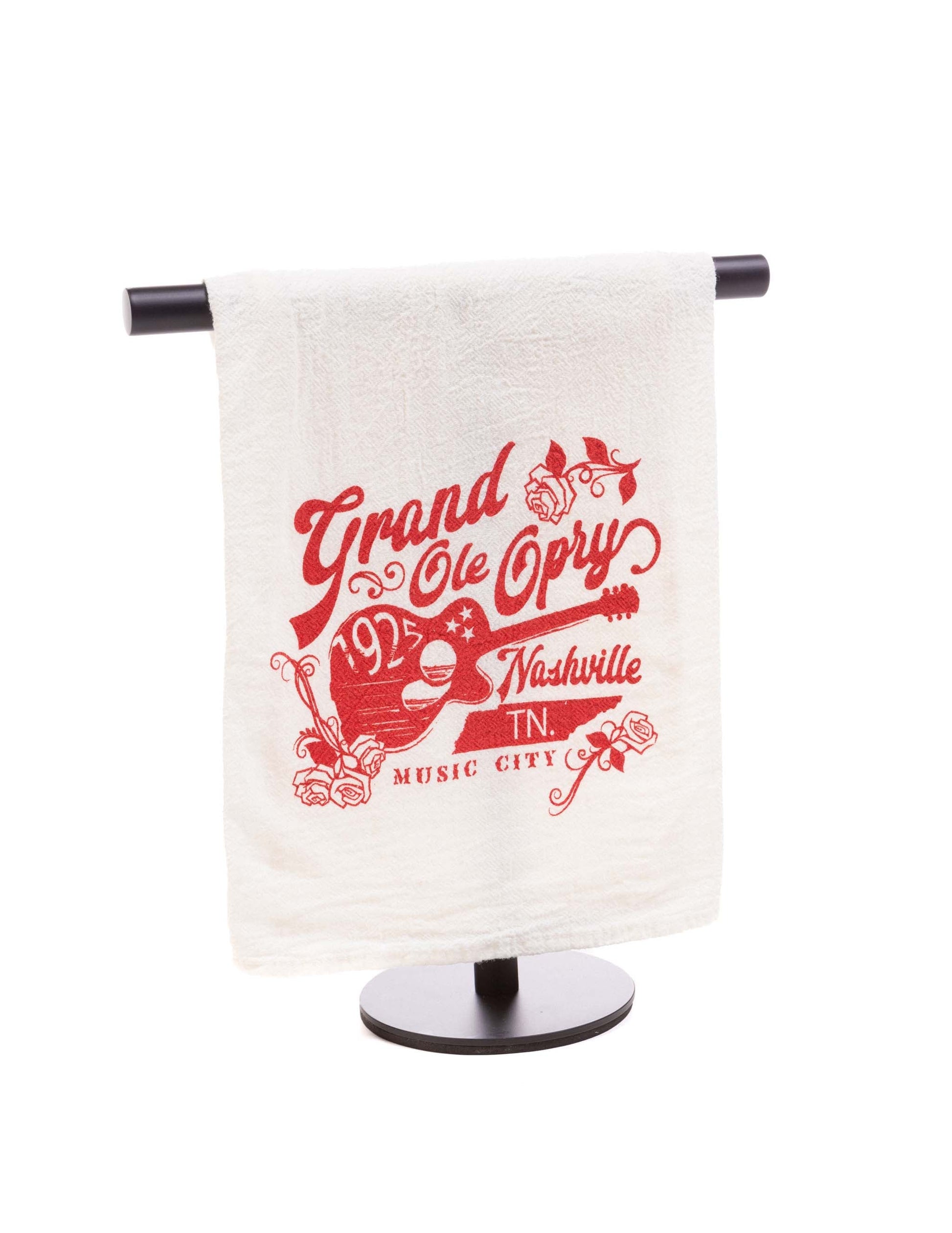 Opry Guitar Rose Tea Towel - KITCHEN