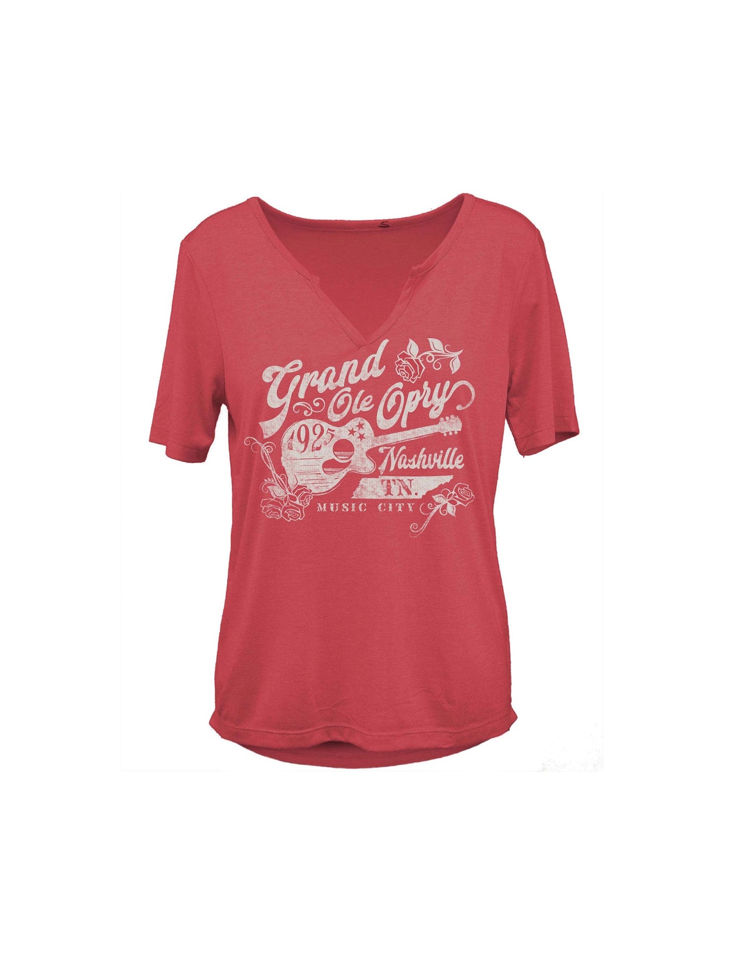 Opry Guitar Rose V-Neck T-Shirt - S/S