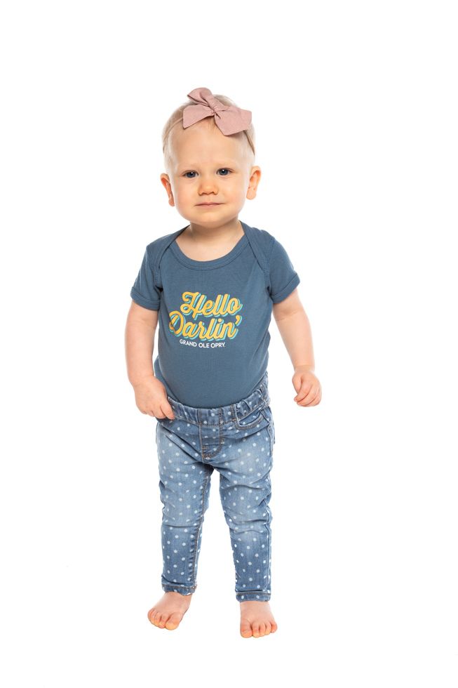 Opry Hello Darlin Onesie - BLUE / 6M - KIDS APPAREL