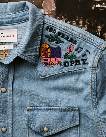 Opry Imogene + Willie Embroidered Denim Shirt - L/S