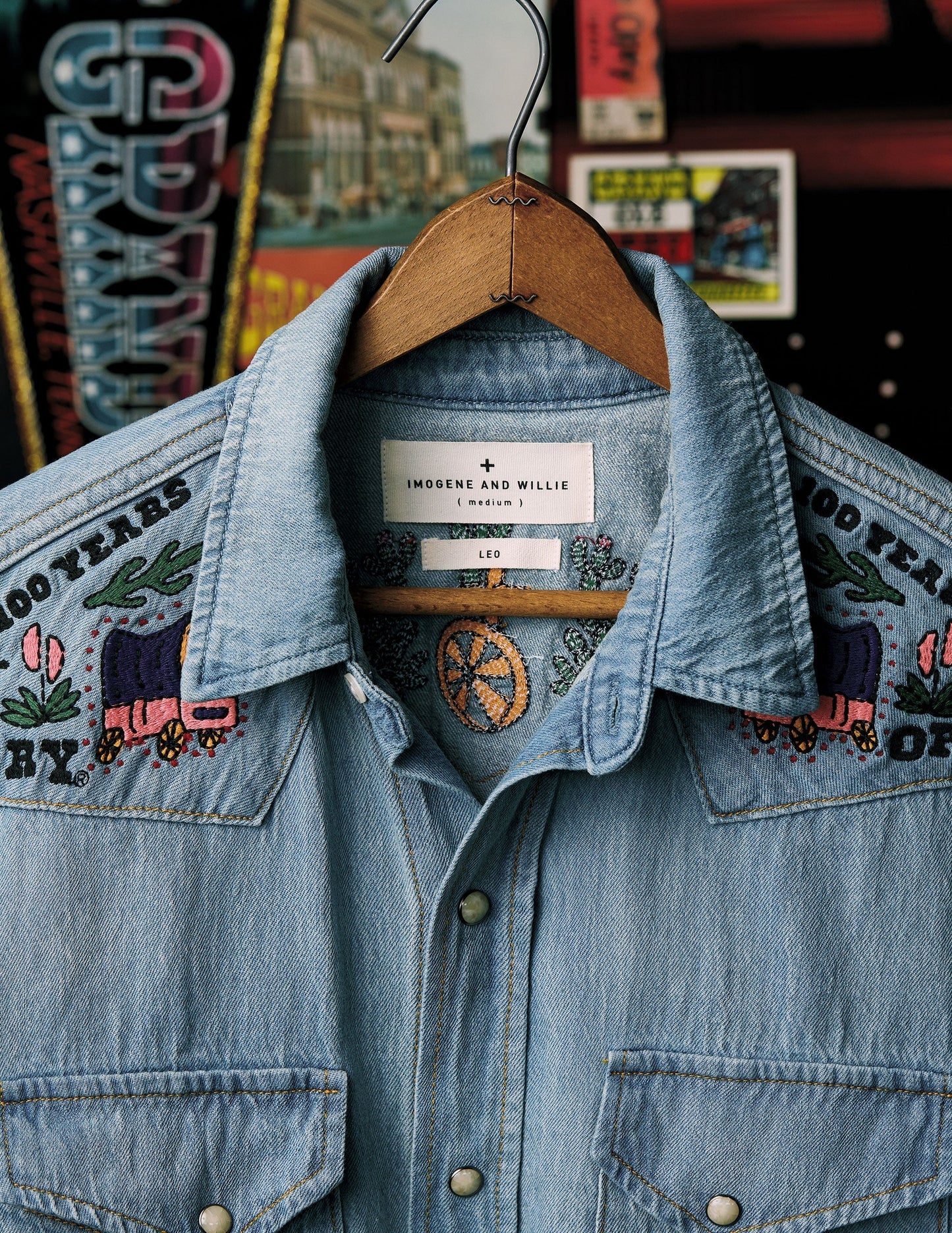 Opry Imogene + Willie Embroidered Denim Shirt - L/S