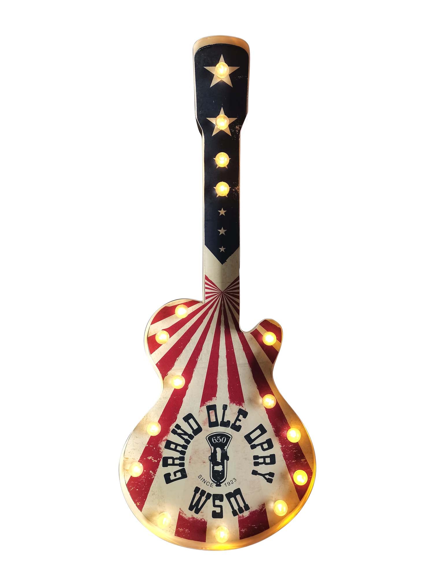 Opry LED Guitar Metal Wall Décor - DECOR