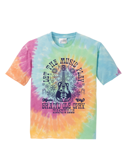 Opry Let the Music Play Tie Dye Youth T-Shirt - XS - KIDS APPAREL