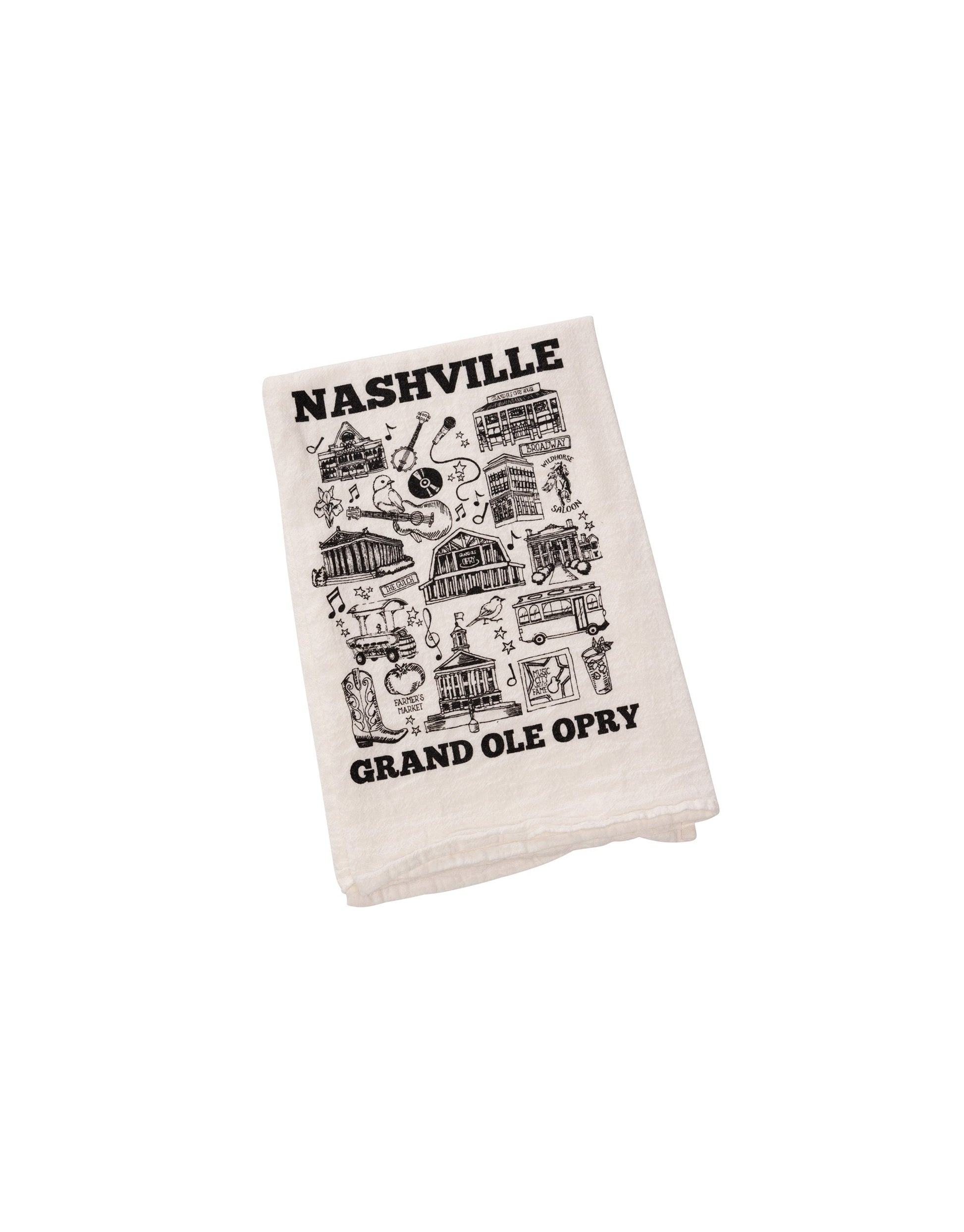 Opry Nashville Map Tea Towel - KITCHEN