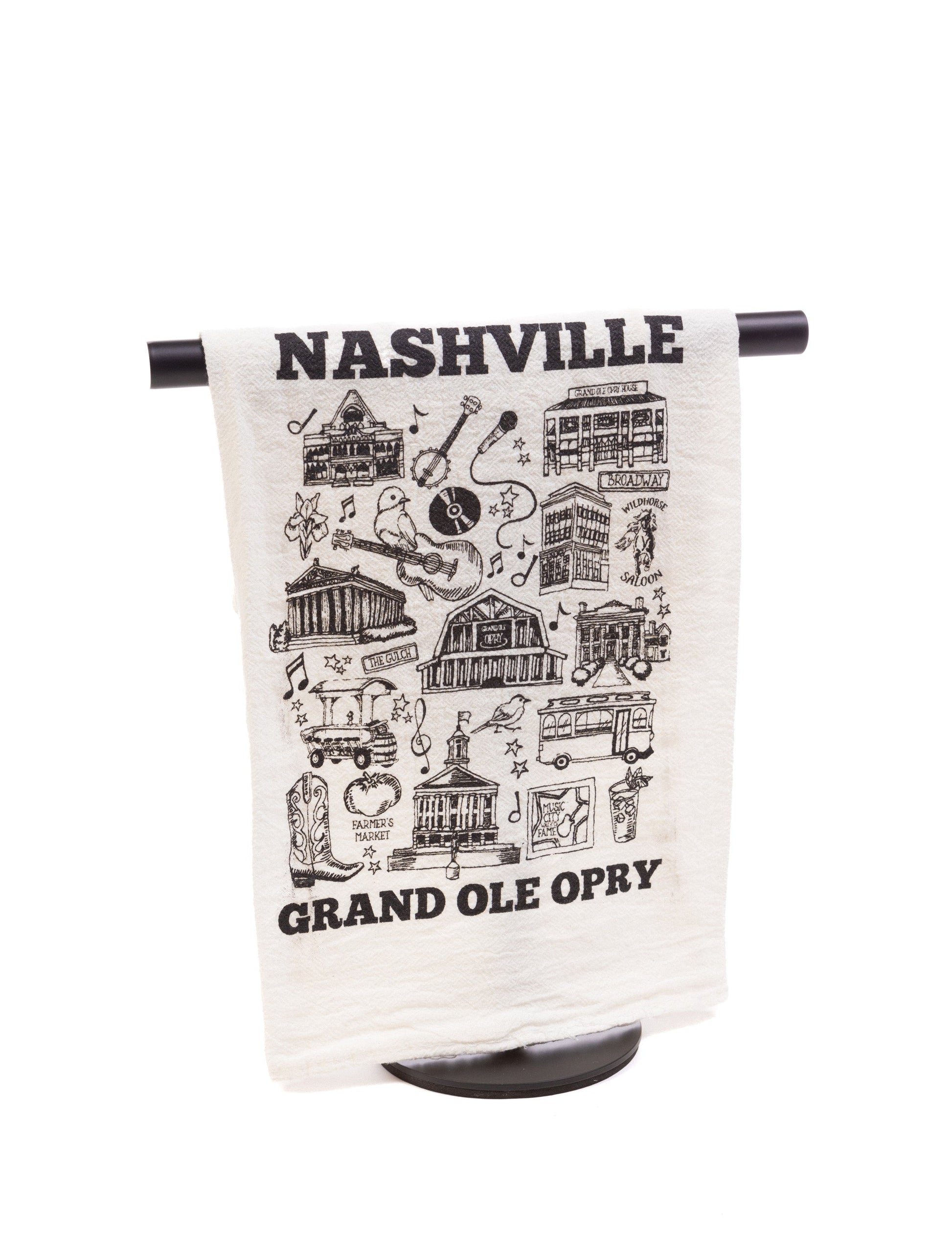 Opry Nashville Map Tea Towel - KITCHEN