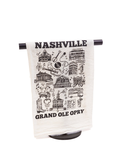 Opry Nashville Map Tea Towel - KITCHEN